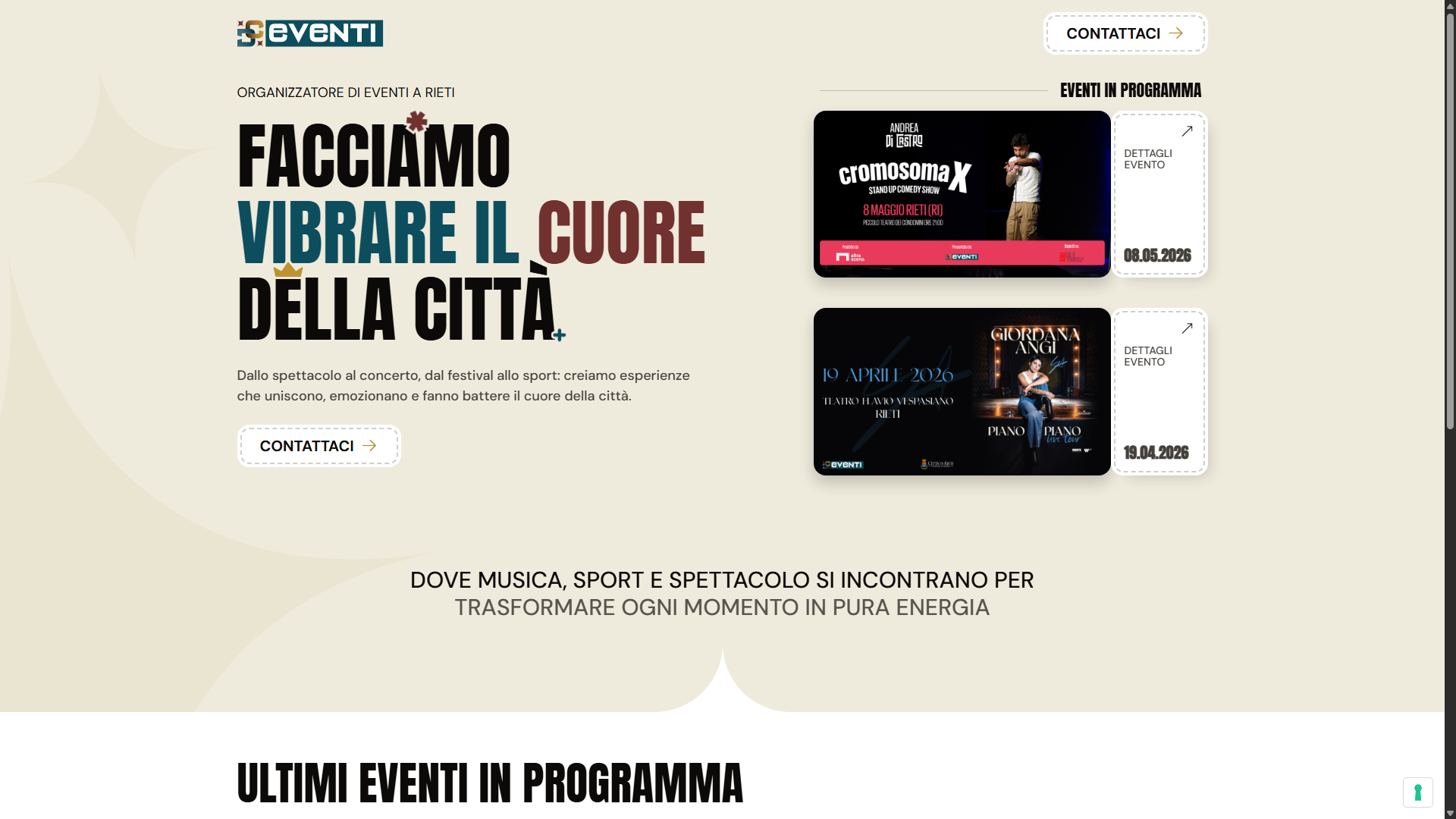 Cover — Concerti, comedy e festival: un ecosistema digitale per chi fa eventi.